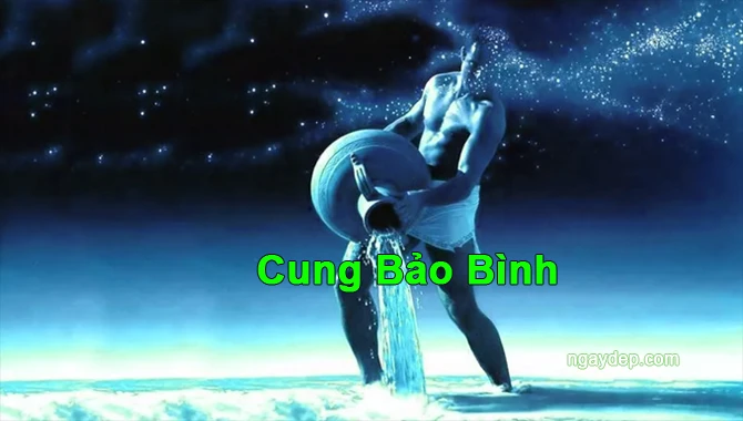 Hình ảnh biểu tượng Thần Zeus cầm hai bình nước đổ xuống nhân gian của cung Bảo Bình biểu trưng cho trí tuệ, sáng tạo và đổi mới