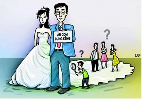 Các thành viên trong cộng đồng miền Bắc thực hành ăn cơm trước kẻng trong lễ hội truyền thống